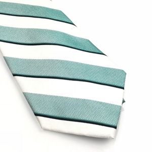 $125 CALVIN KLEIN Men's NECK TIE GREEN WHITE SLIM